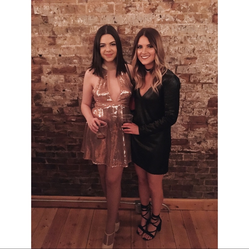 Matte black sequin dress